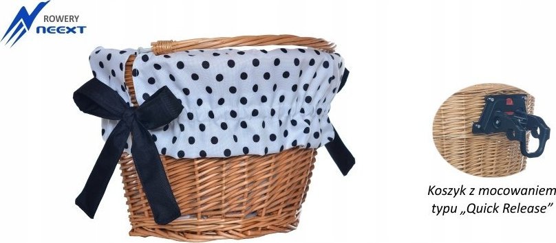 NEEXT Koszyk wiklinowy rowerowy na CLICK z wkładem mat