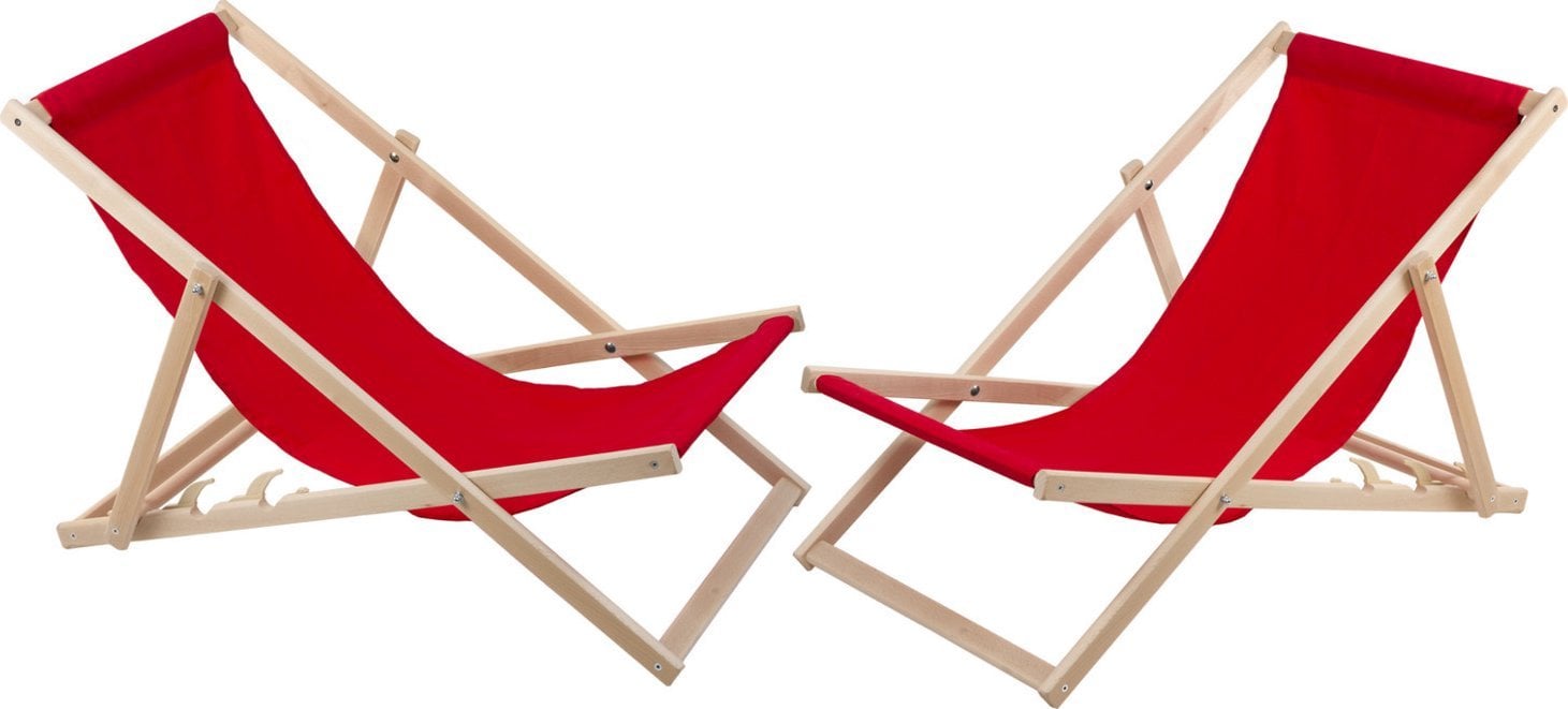vidaXL zestaw 2 lezaków CZERWONE złozone Woodok