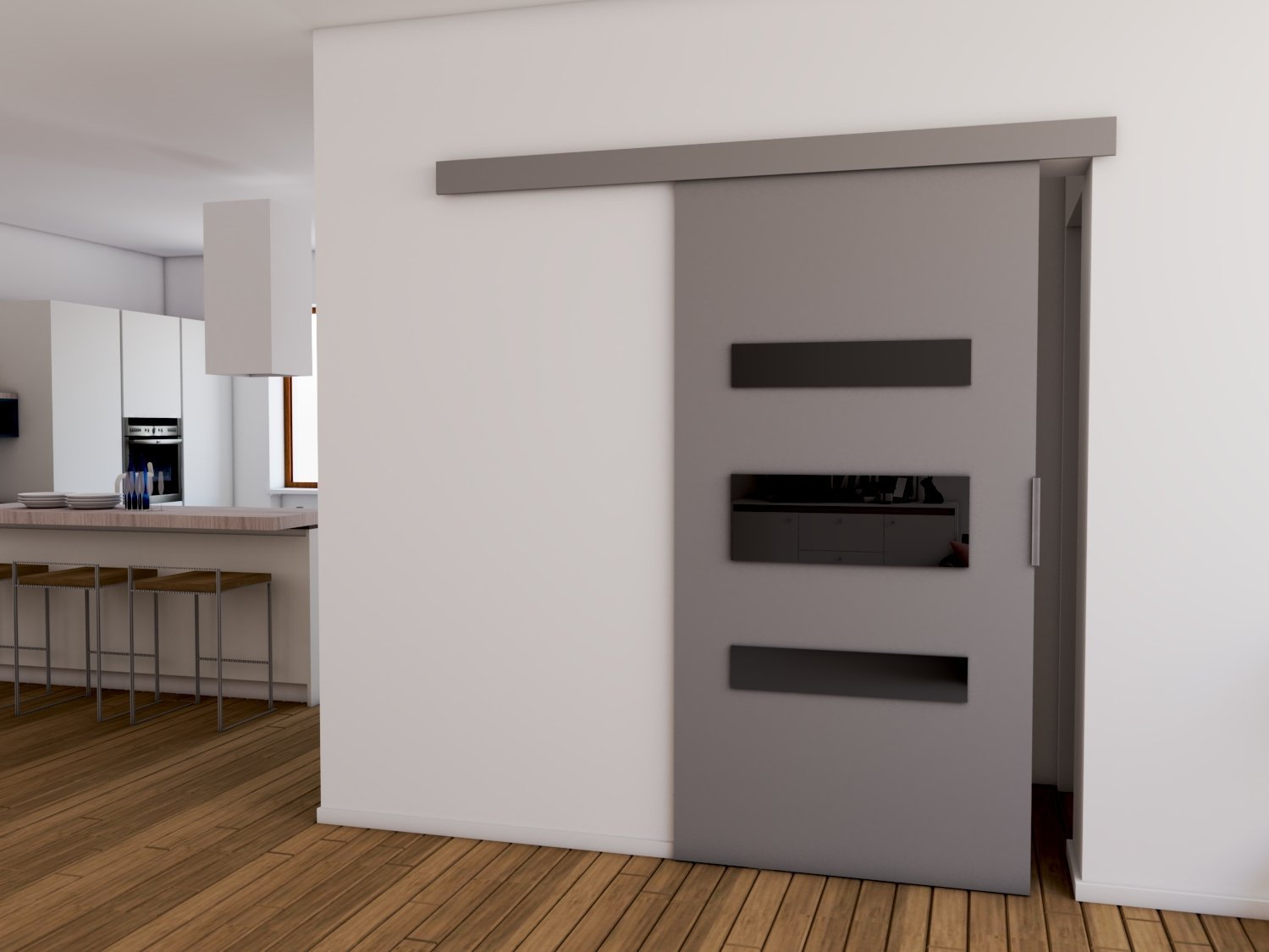 Drzwi Przesuwne Drzwi przesuwne D100 106x205 Szare