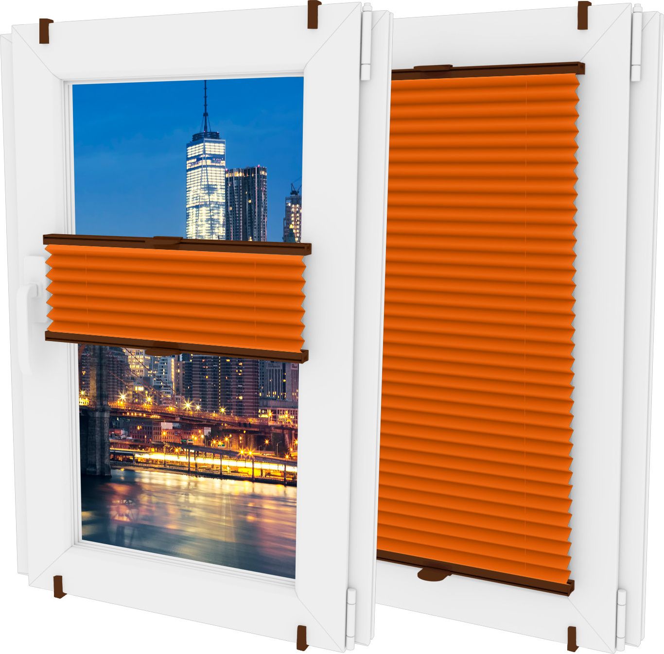 Oslonaokna 'Roleta plisowana plisa wysokość do 150cm kolor Pomarańczowy'