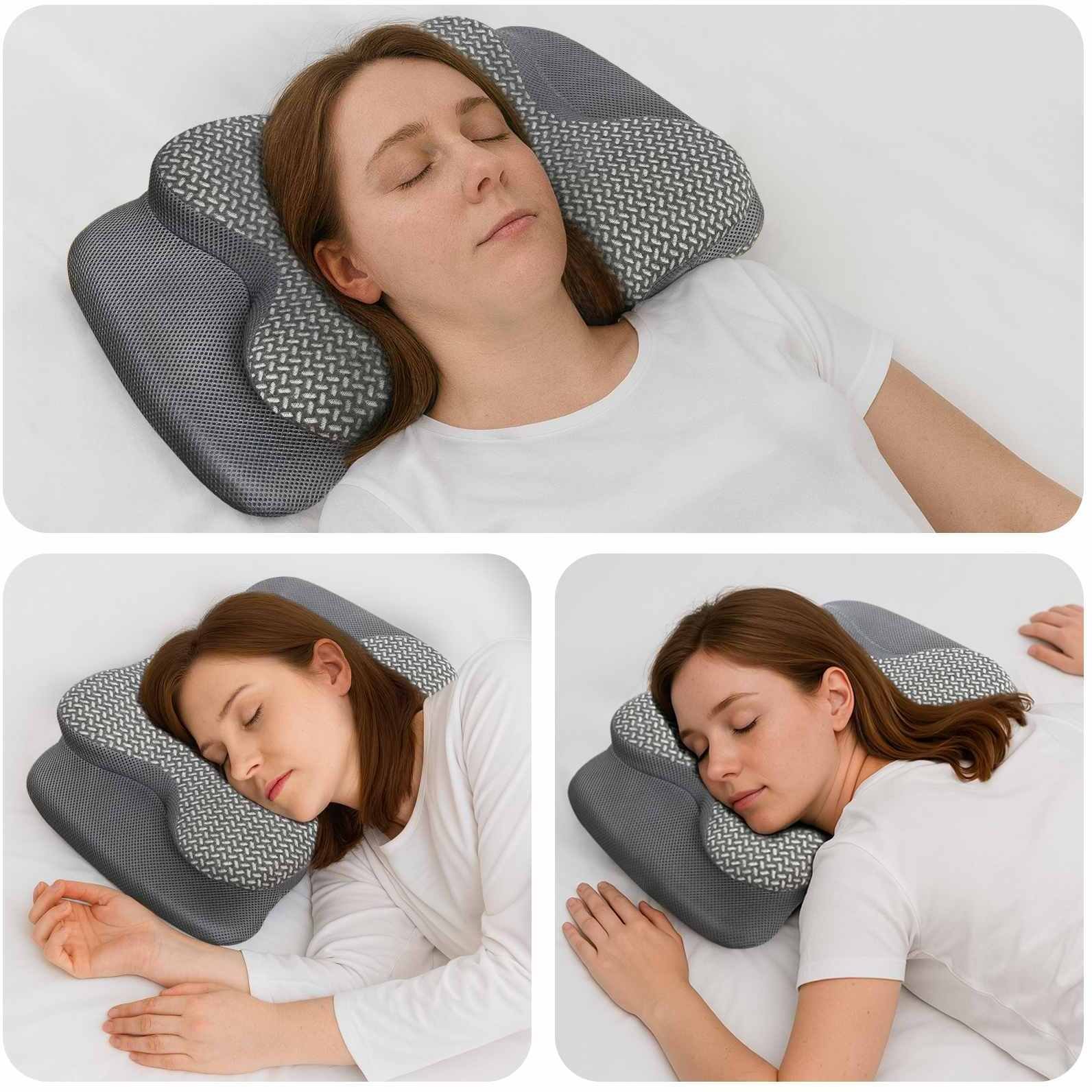 vidaXL Poduszka z poduszką szary 60 x 37 x 13 cm poliester