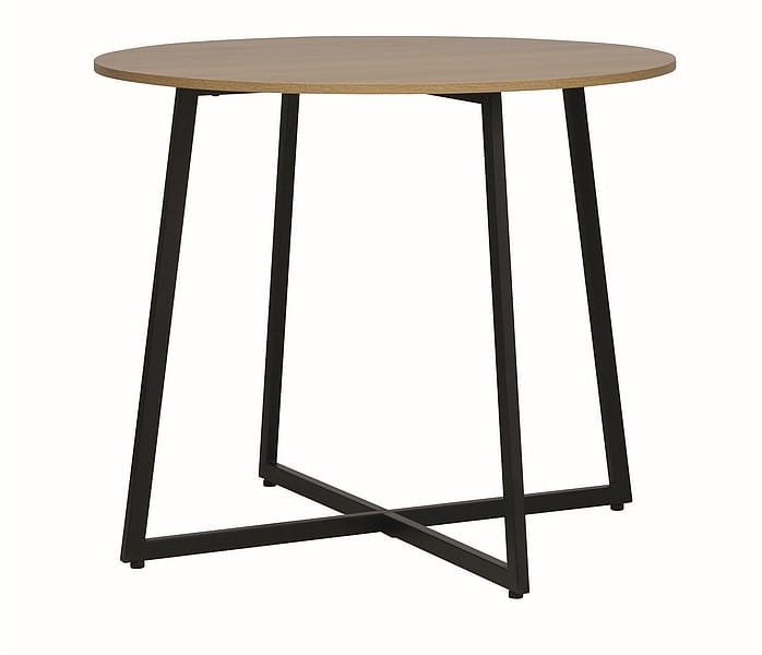 Stół okrągły loftowy LUNA fi 90 cm dąb/czarny