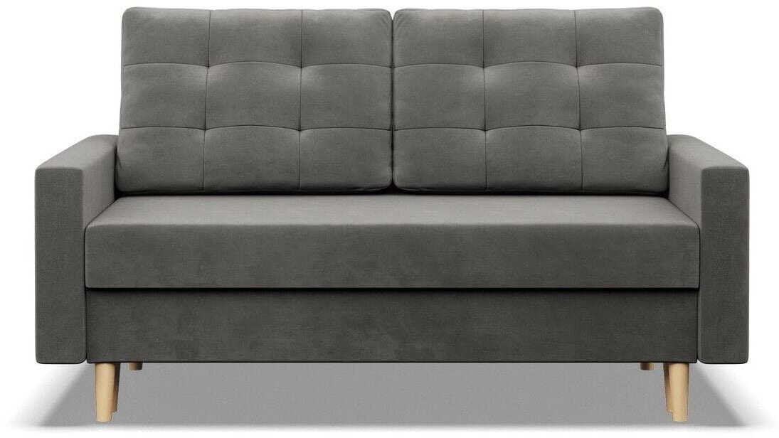 Adams Group Sofa rozkładana MILO, velvet, 152x92x92 cm, jasny szary