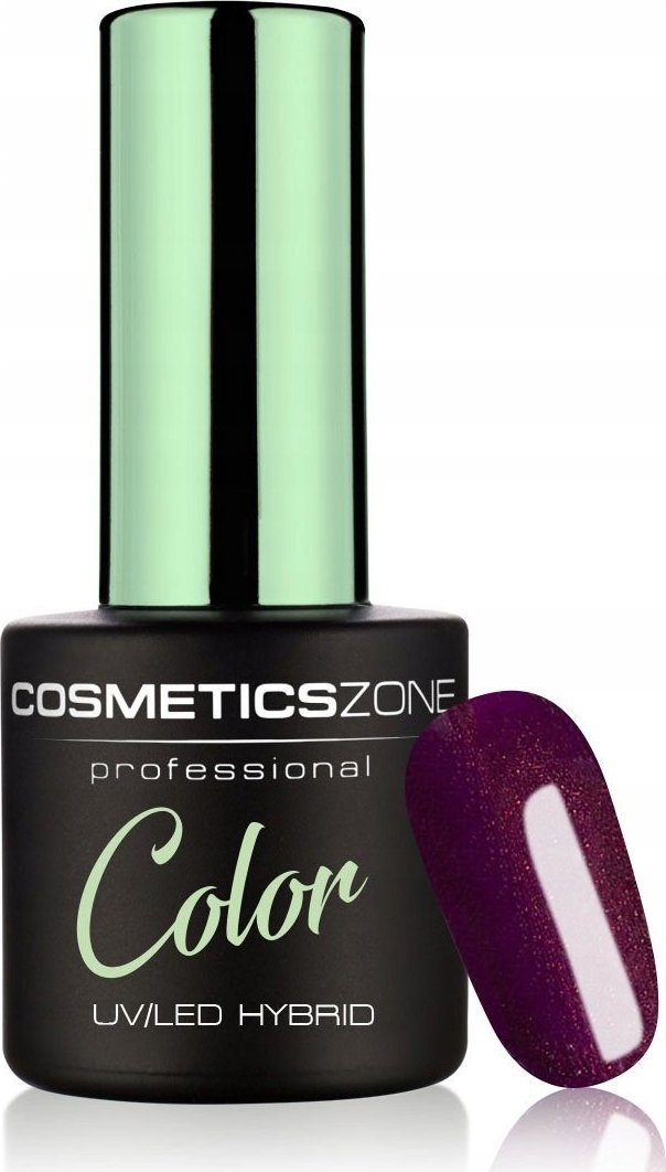 Cosmetics Zone Lakier hybrydowy hipoalergiczny ciemny fiolet z drobinkami 7ml - Morning Plum 203