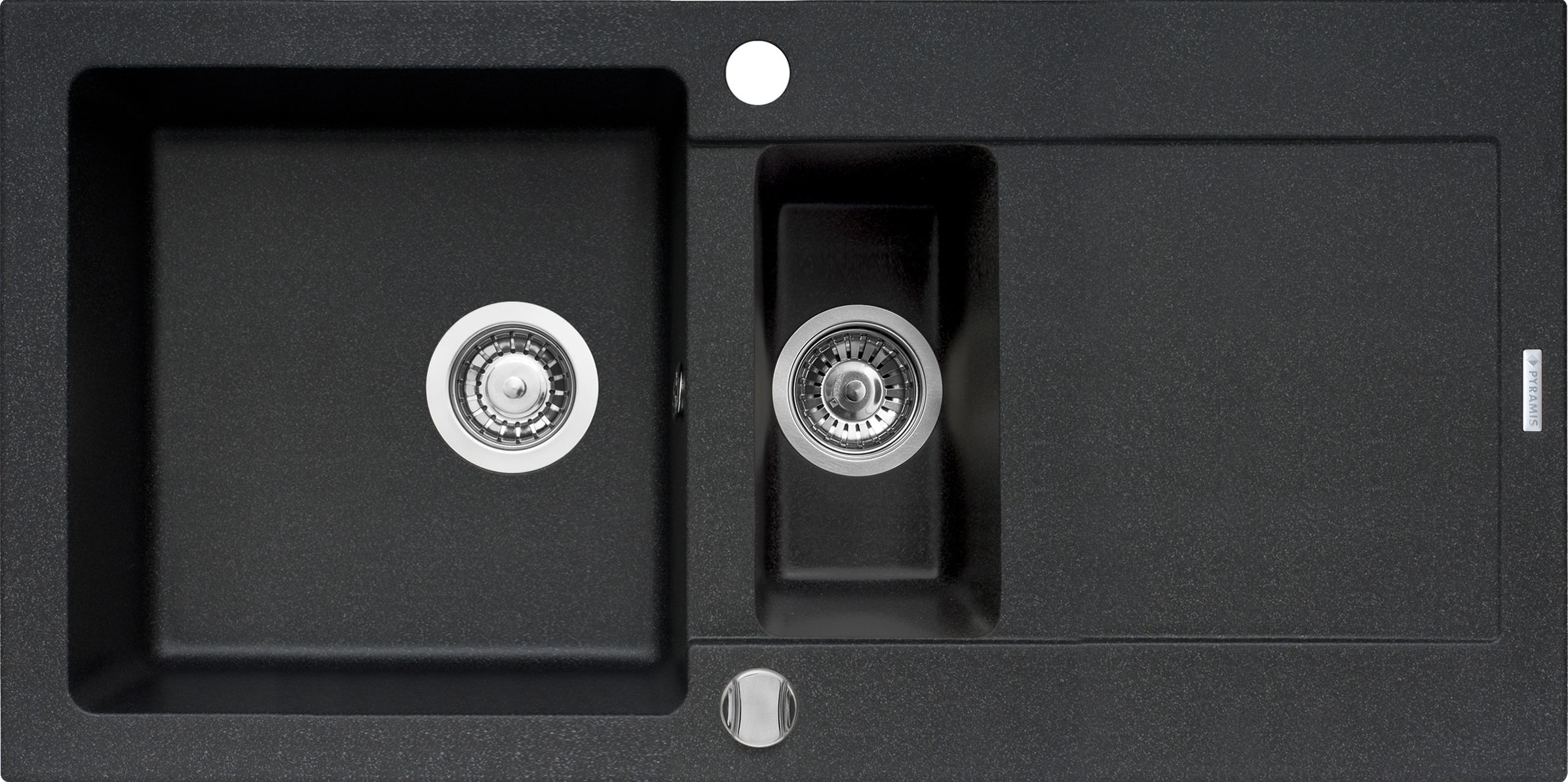 Zlewozmywak Pyramis Zlewozmywak granitowy Pyramis MIDO 100x50 1 1/2B 1D Czarny