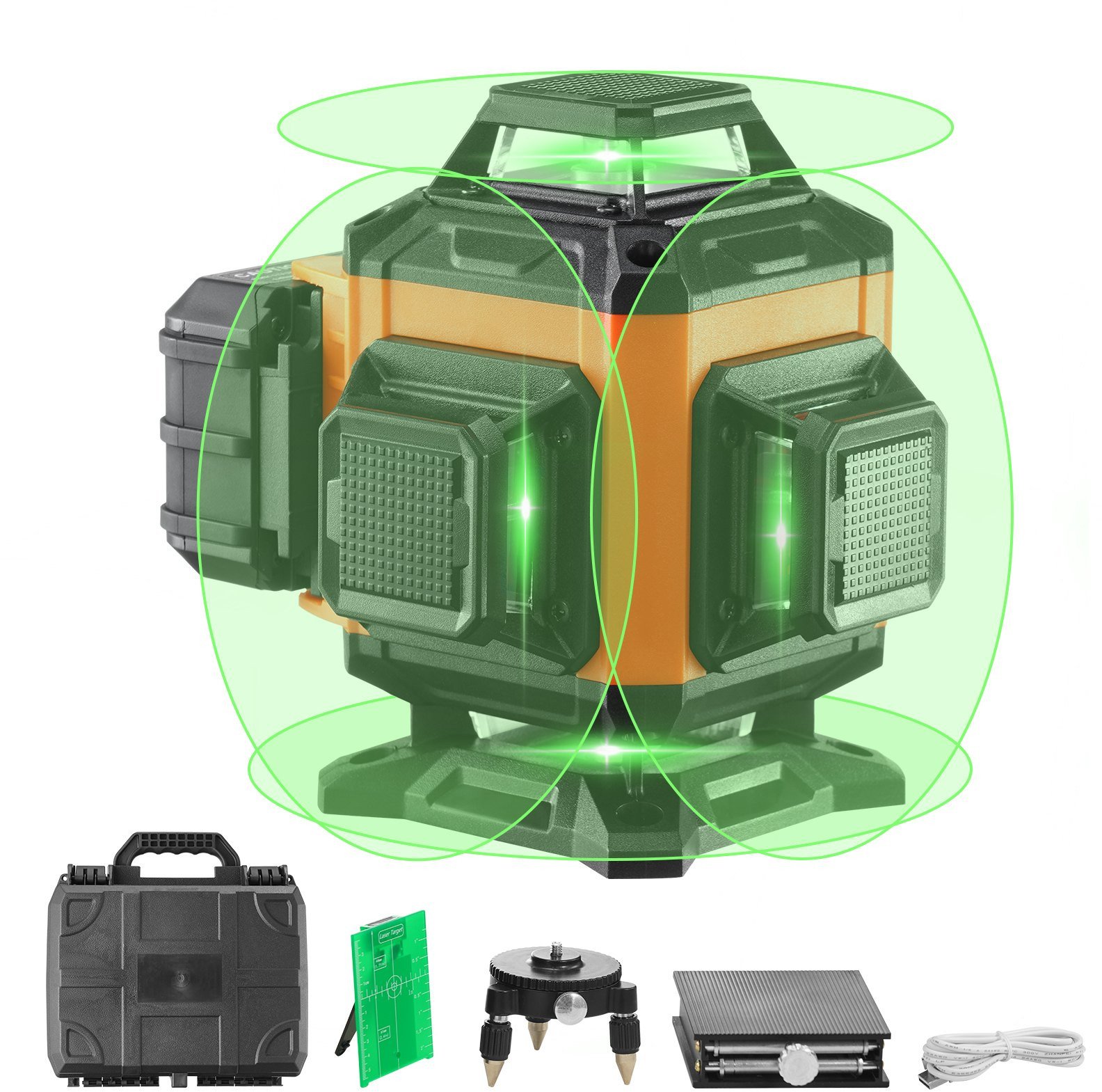 Laser obrotowy krzyżowy niwelator poziomica laserowa 16 linii pomiarowych 30m