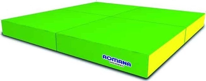 Małpiszon Składany materac pod drabinkę gimnastyczną 100x100x10 cm Kometa jasnozielono - żółty