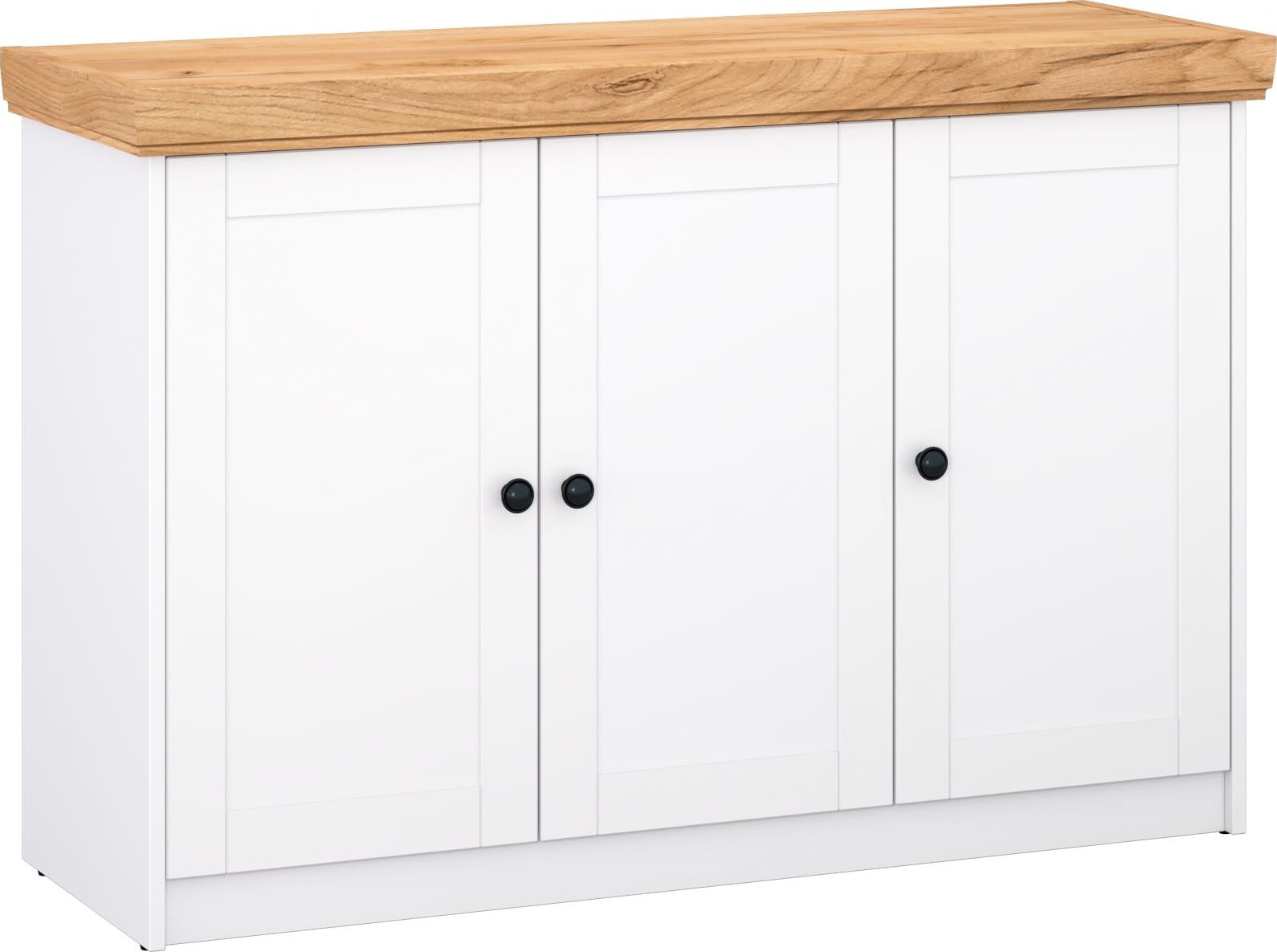 Komoda biała w salon w stylu skandynawskim 3 drzwi (kolor biały)