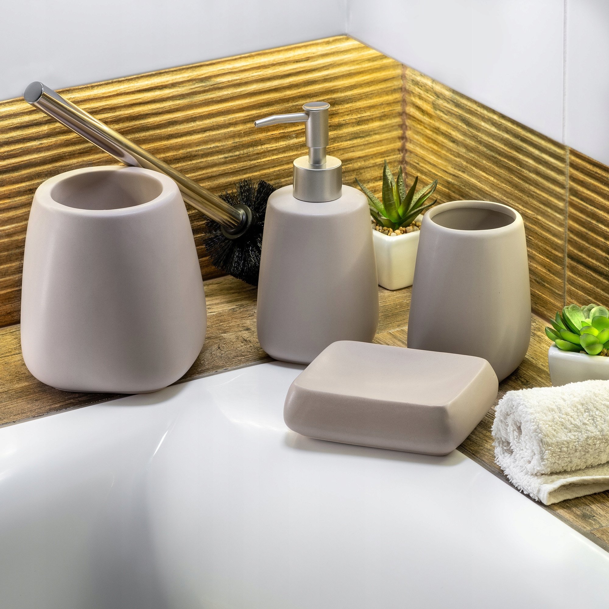 Kadax Szczotka do WC stojąca beżowy