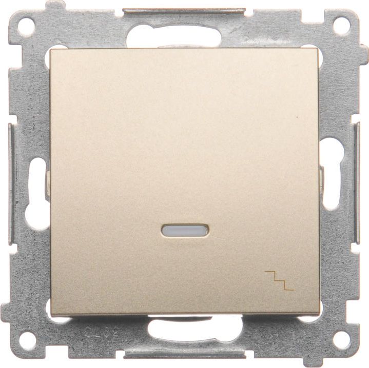 Kontakt-Simon Łącznik schodowy podświetlany złoty mat - DW6L.01/44