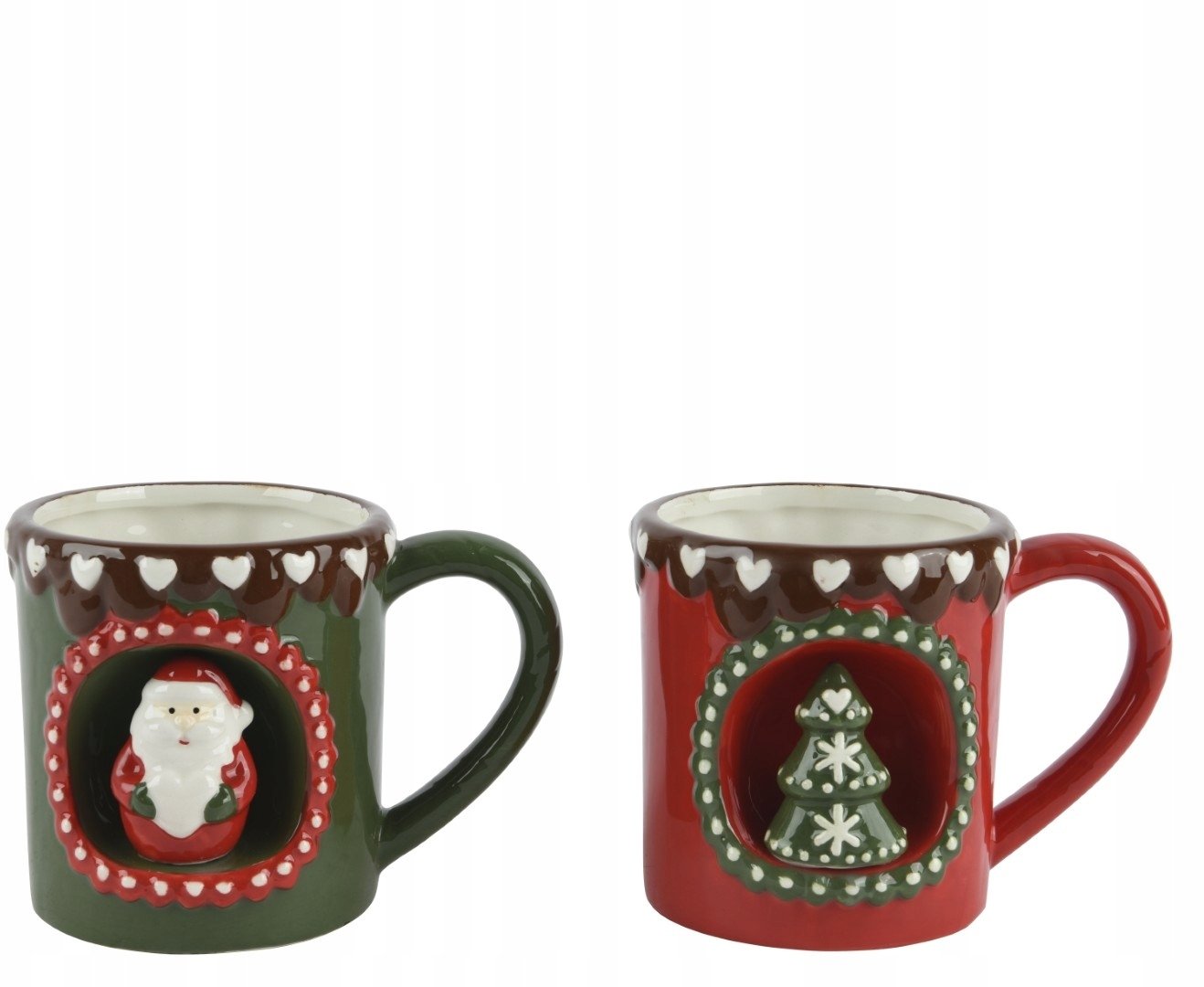 Kubek świąteczny z dolomitu Święty Mikołaj Choinka 350ml 1szt