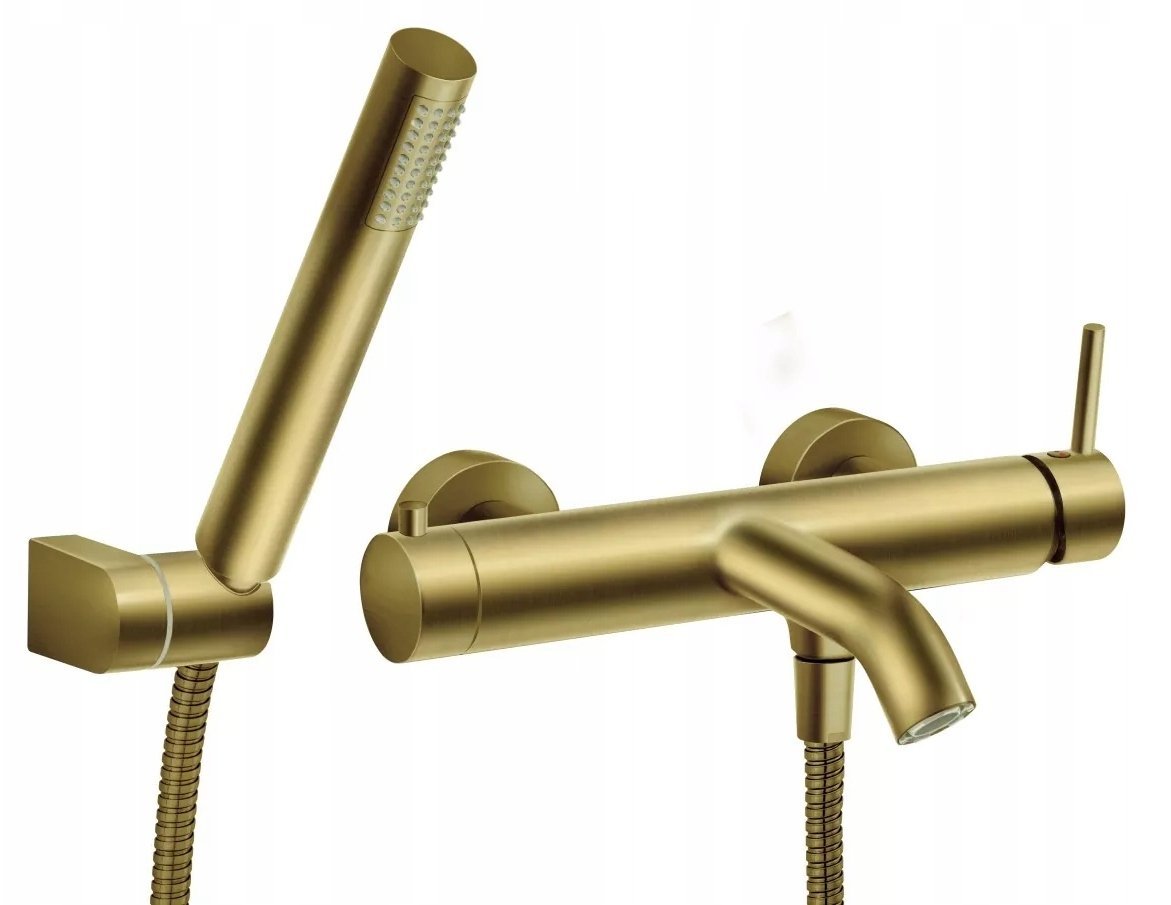 Zestaw prysznicowy Ferro BCK77BG / CIRICULUS / BAT. NATRYSKOWA Z ZESTAWEM NATRYSKOWYM SZCZOTKOWANE ZŁOTO