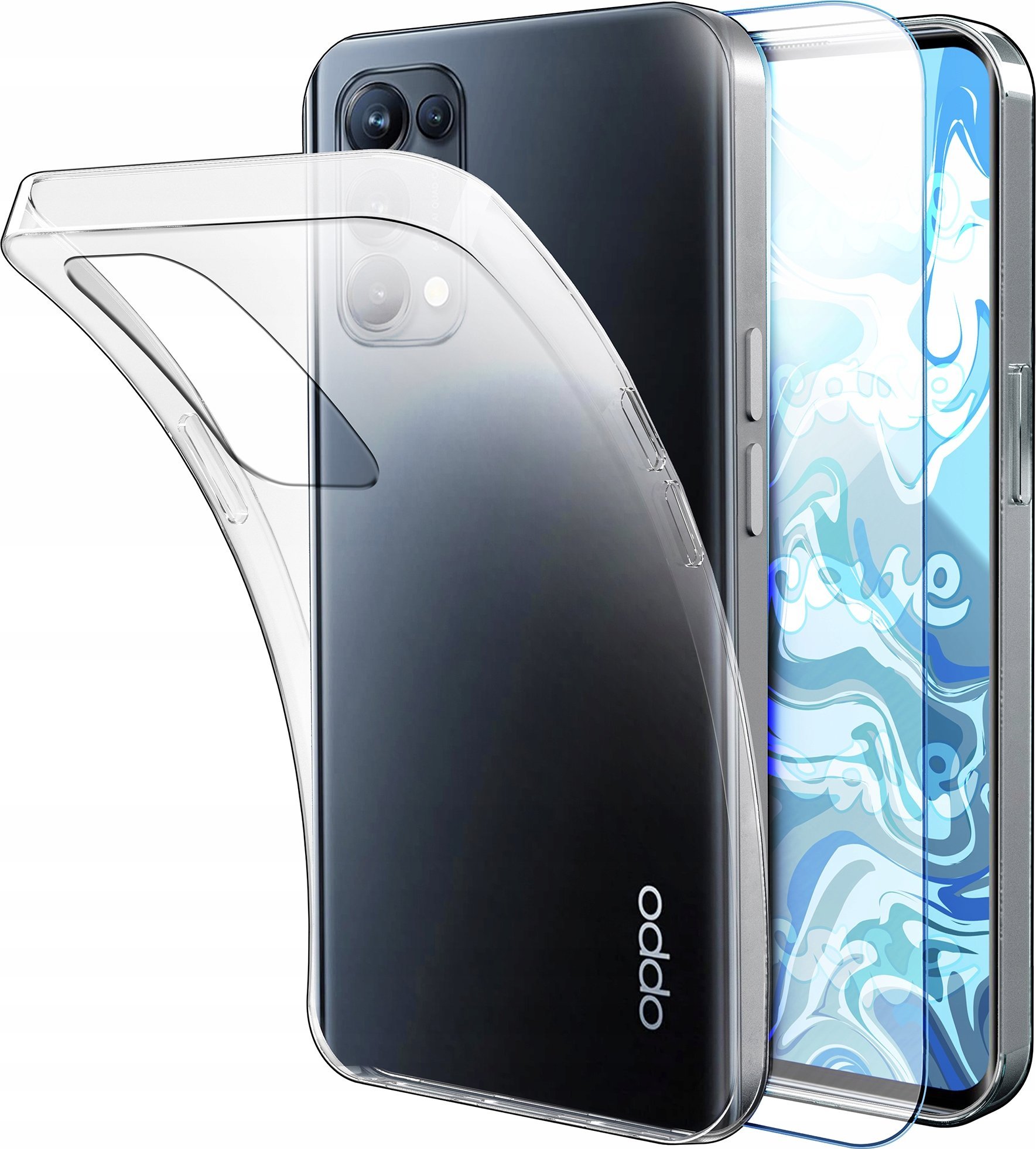 Etui Do Oppo Reno 5 / 5K / Find X3 Lite (Przezroczyste, Silikonowe) Szkło