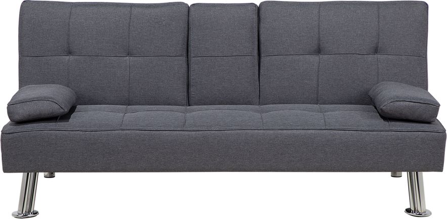 Beliani Sofa rozkładana ciemnoszara ROXEN