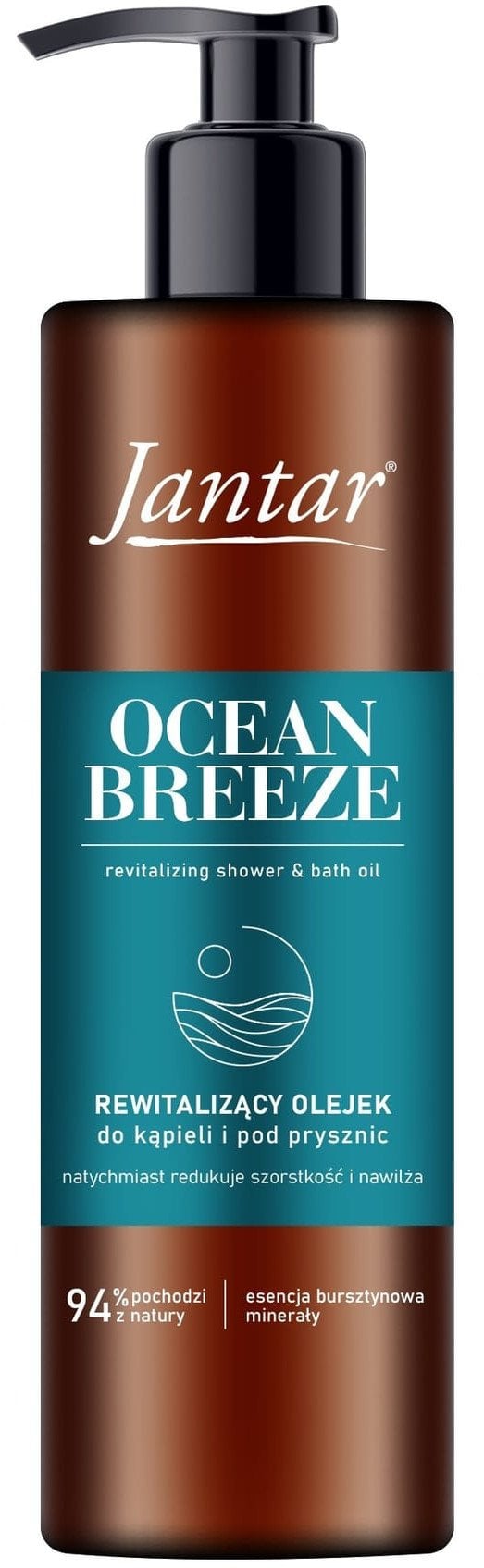 JANTAR Rewitalizujący Olejek pod prysznic i do kąpieli z esencją bursztynową i minerałami - Ocean Breeze 400 ml
