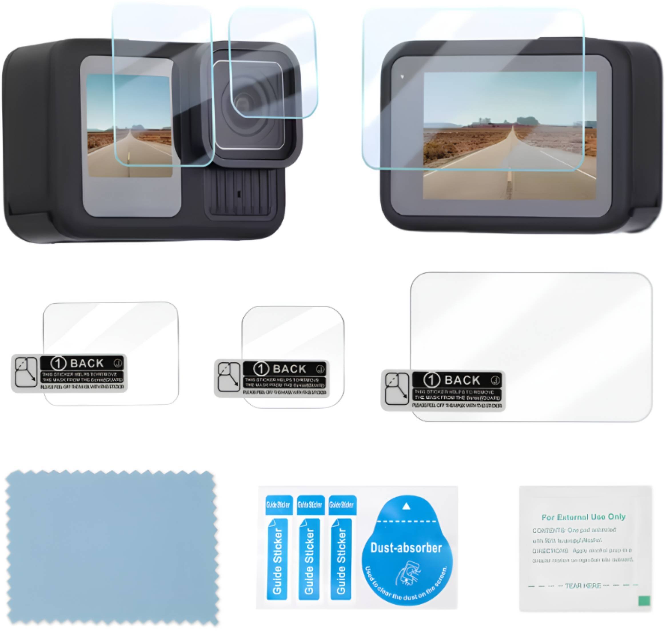 FOLIA OCHRONNA SZKŁO HARTOWANE NA EKRAN I OBIEKTYW DO KAMERY GOPRO HERO 13