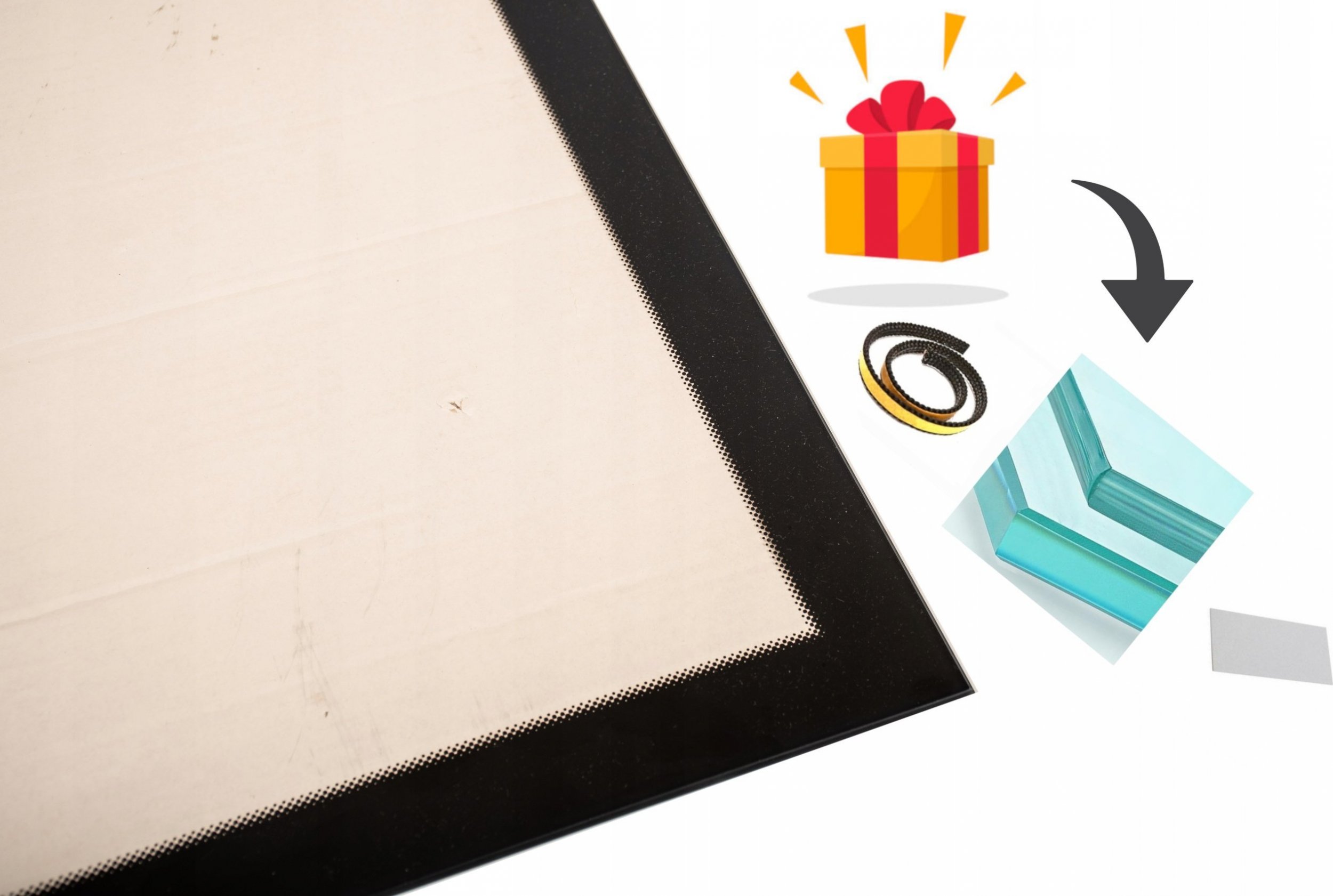 TopStoc Szyba kominkowa z ramką czarna dekorem na wymiar