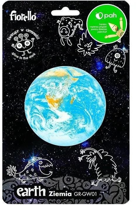Naklejka fluorescencyjna Ziemia 9cm