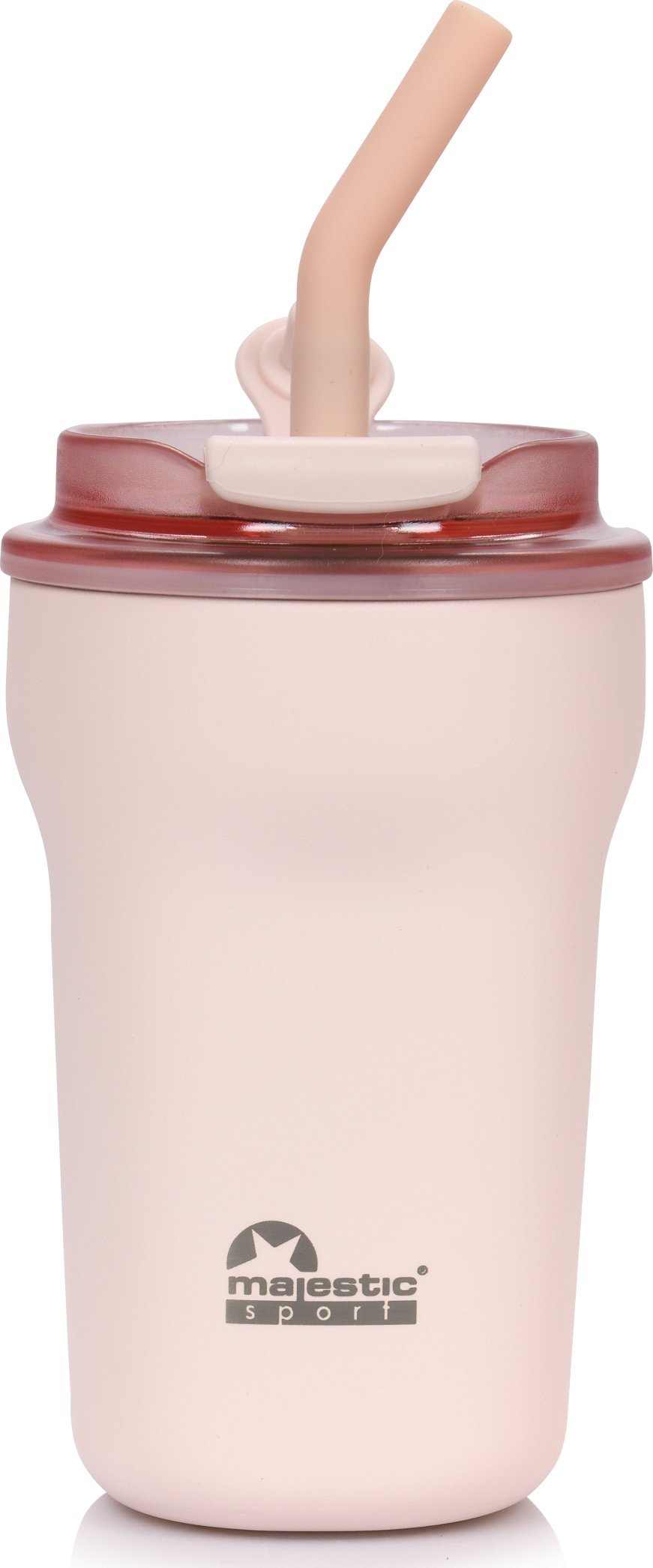 Kubek termiczny ze słomką Majestic Sport Hoody 420 ml różowy