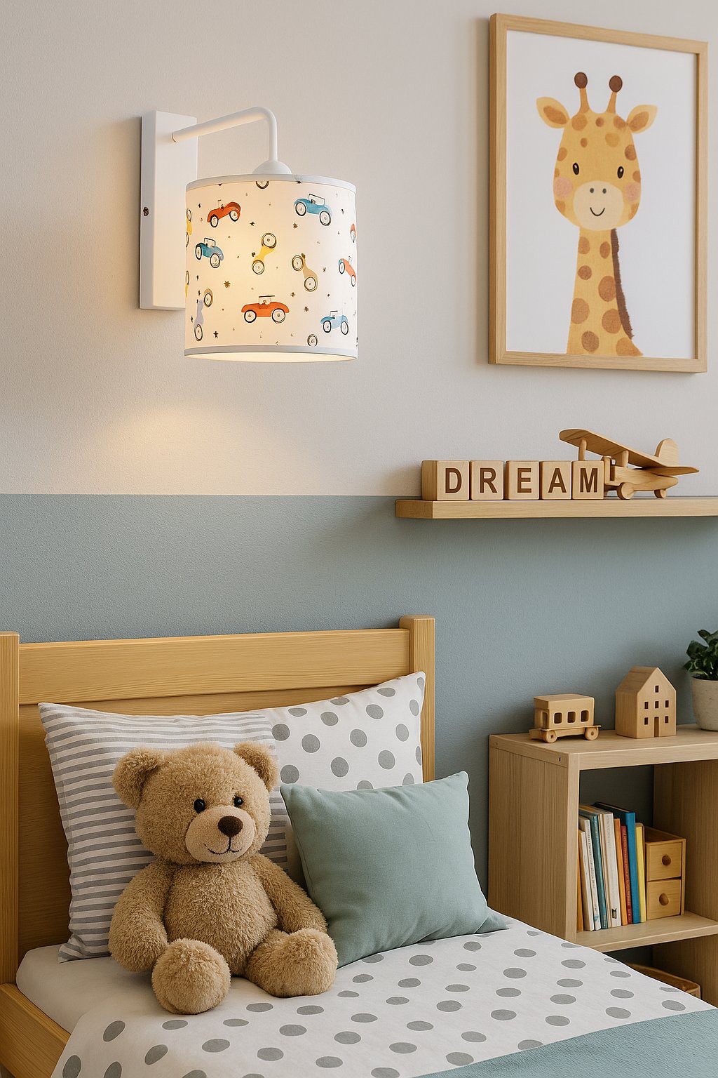 Kinkiet dziecięcy AUTKA | Lampa ścienna do pokoju chłopca 1xE27