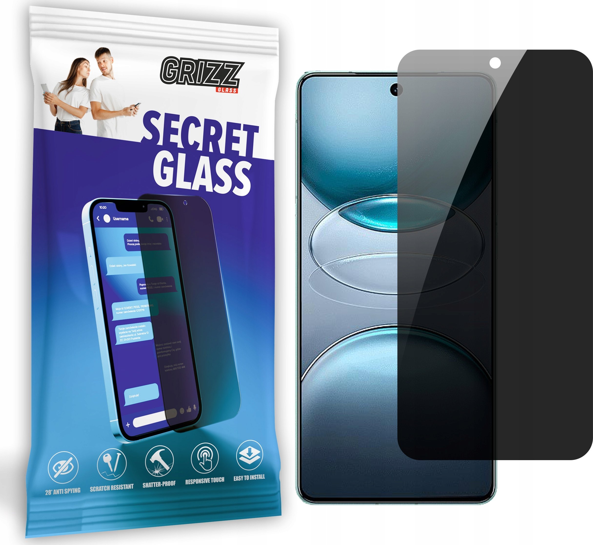 GrizzGlass Szkło prywatyzujące GrizzGlass SecretGlass do Vivo X100s