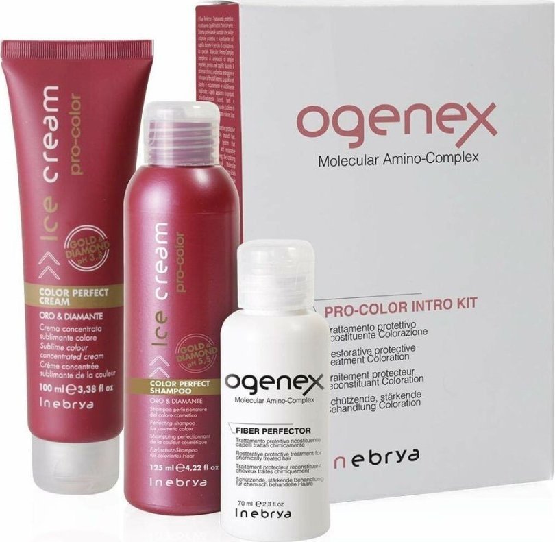 Inebrya Inebrya Ogenex Pro-Color Intro kit Ogenex 70ml + Color Perfect Sh. 125 ml + Color Perfect Cream 100 ml