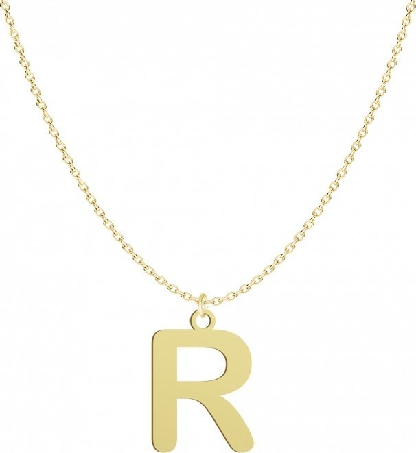 Radziszewska Jewellery Pozłacany naszyjnik litera R - DEDYKACJA GRATIS