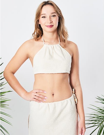 Biustonosz na saunę BEMBEA FROTTE OEKO-TEX Standard YEYE Made in Nature Biały M