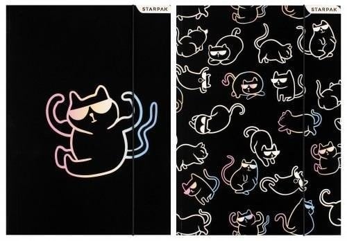 TECZKA Z GUMKA PAP A4 KITTY HOLO STK 10/100