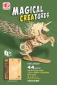 Zestaw Drewniane Puzzle 3D Model Jednorożec Pegaz Do Składania 44 Elementy