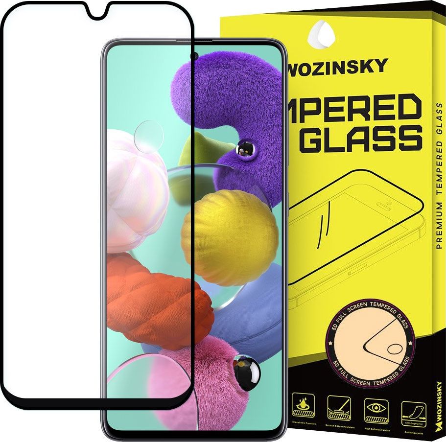 Wozinsky Wozinsky super wytrzymałe szkło hartowane Full Glue na cały ekran z ramką Case Friendly Samsung Galaxy A51 czarny uniwersalny