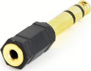 Adapter AV Gembird Jack 6.35mm - Jack 3.5mm czarny (A-6.35M-3.5F)