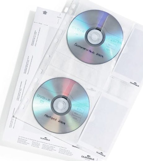 Durable KOSZULKA ZAWIESZKOWA NA CD POCZWÓRNA Z WYŚCIÓŁKĄ OCHRONNĄ 5szt.