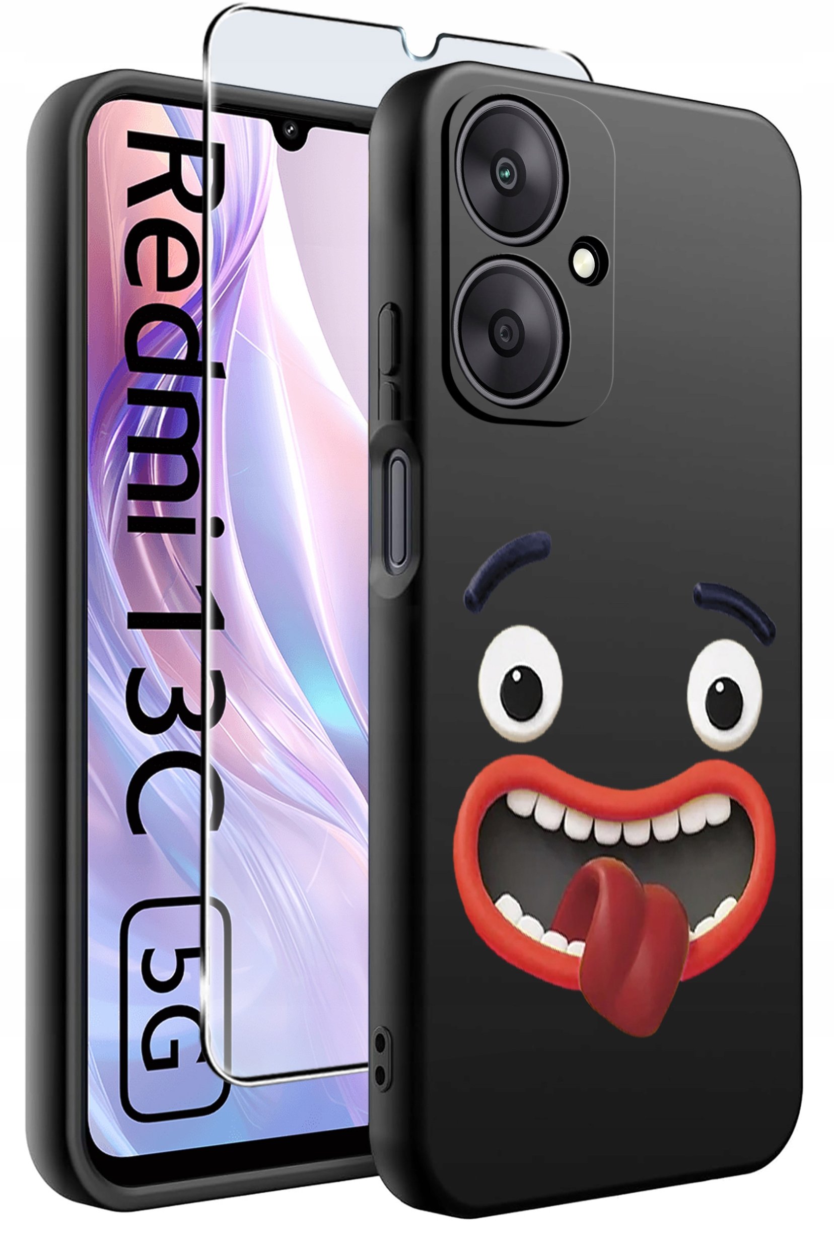 ETUI do Xiaomi Redmi 13C 5G WZORY |SILIKONOWE MATT CASE +SZKŁO HARTOWANE 9H