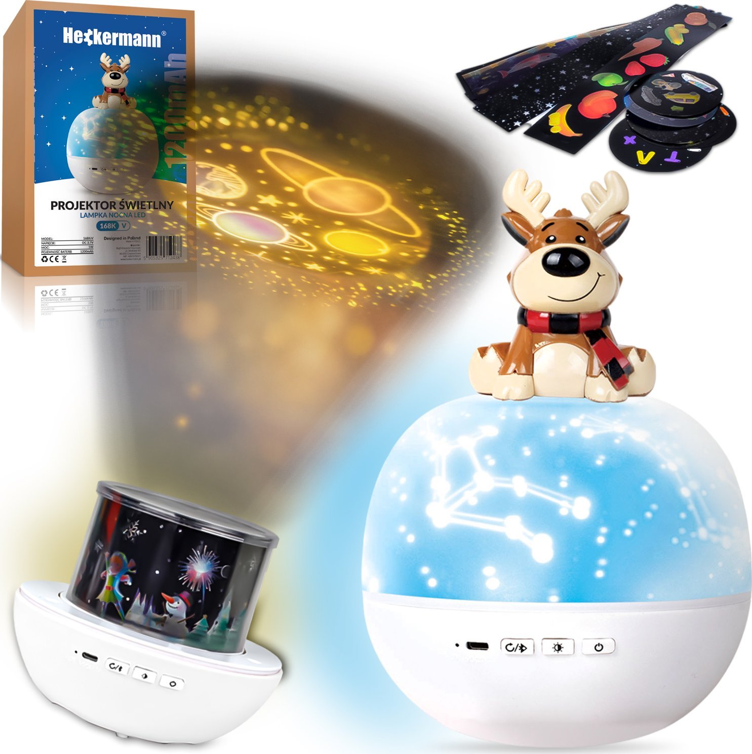 Heckermann Projektor gwiazd LED Heckermann 168K-V Renifer