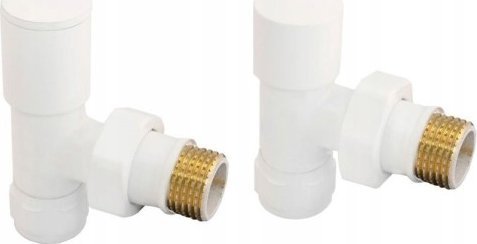 IDMAR Zestaw zaworów grzejnikowych kątowy biały