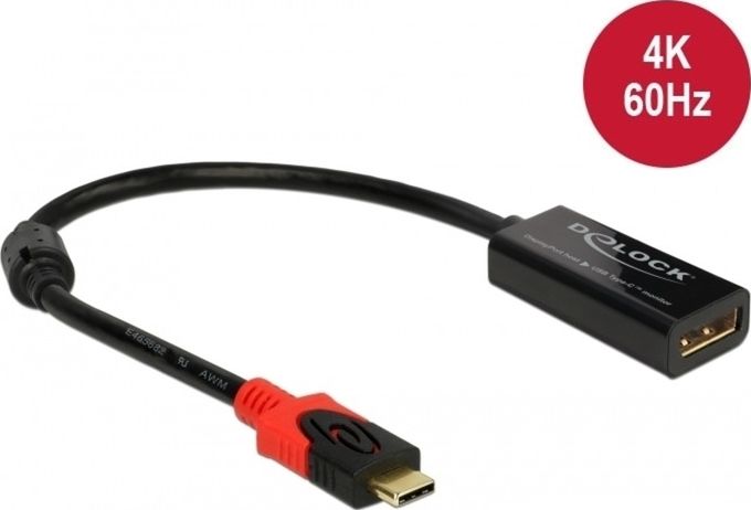 Adapter USB Delock USB-C - DisplayPort Czarny (63928)
