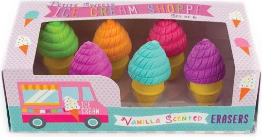 Kolorowe Baloniki Gumki do ściarania Słodkie Lody 6 wzorów