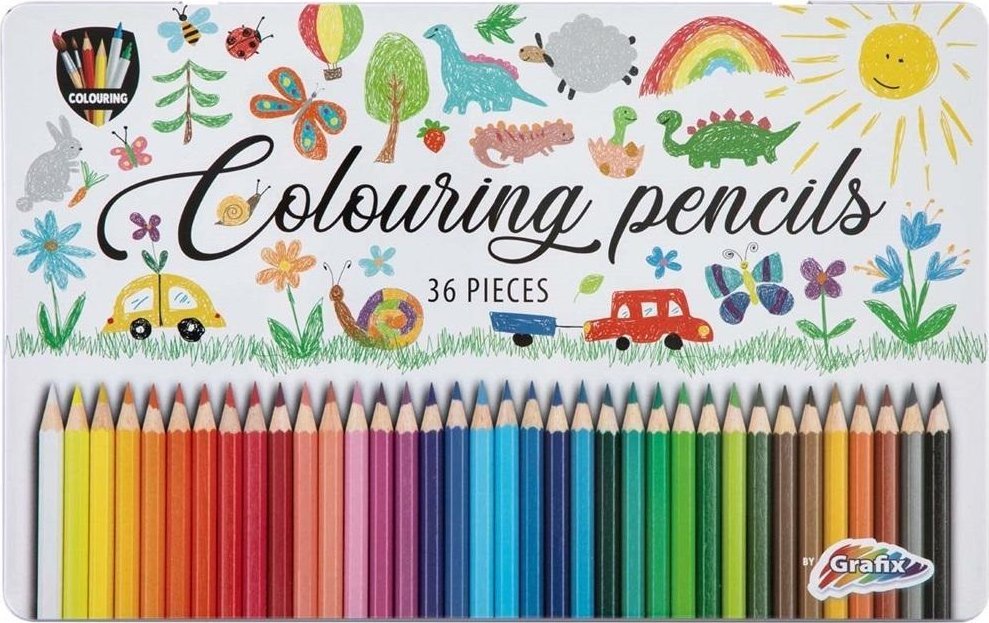 Kredki ołówkowe 36 kolorów w blaszanym pudełku