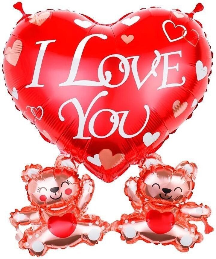 Balon foliowy Serce I love you z misiami 43x4cm