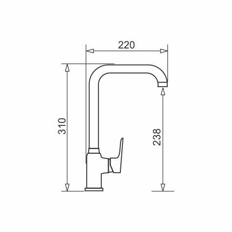 Pyramis Zlew. KORFU (78x46) 1B 1D, czarny + bateria SILVIO