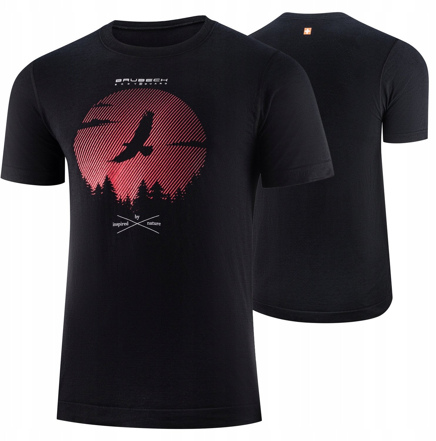 SS1265M Koszulka męska z krótkim rękawem OUTDOOR WOOL PRO czarny L - ORZEŁ 1