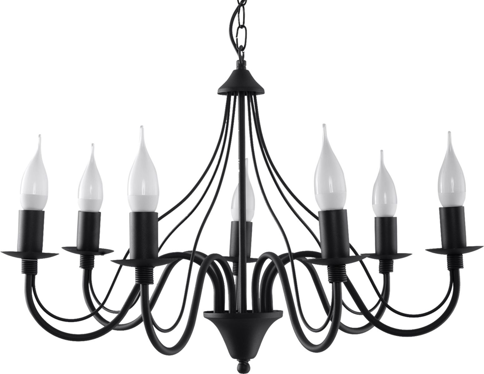 Lampa wisząca Lumes Żyrandol duży świecznik E755-Minerwi - czarny