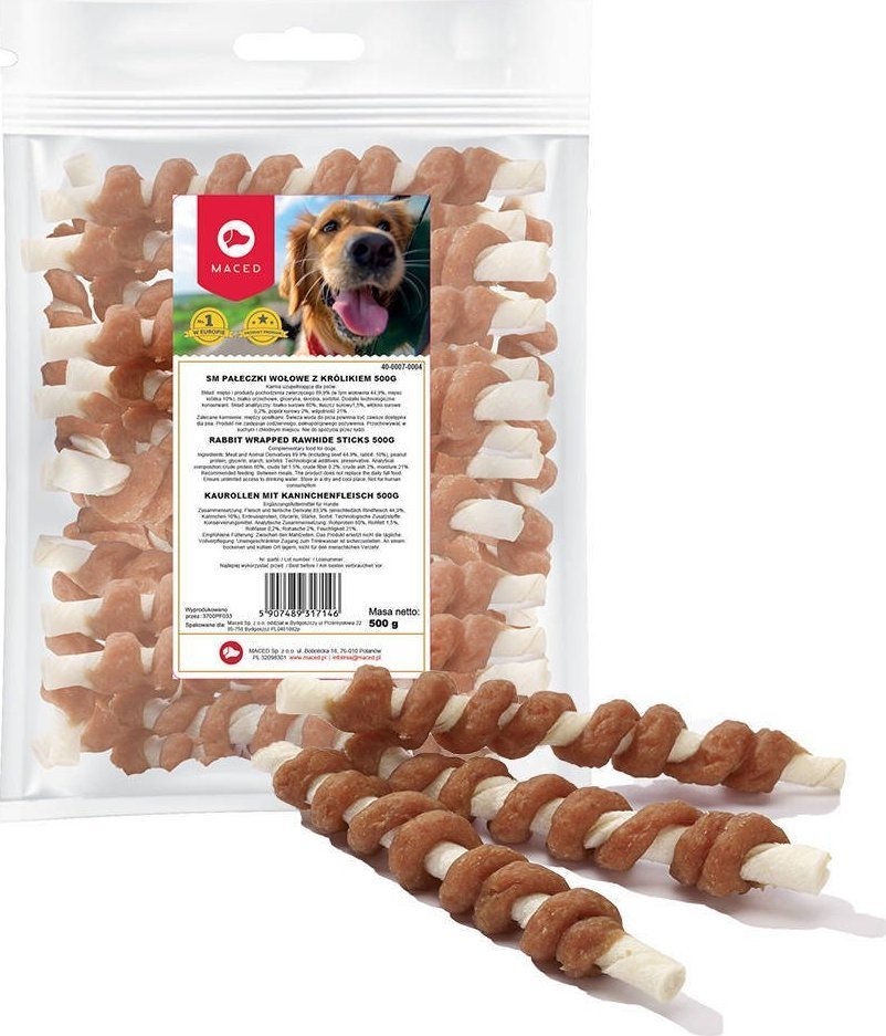 Maced MACED Przysmak pałeczki wołowe z królikiem 500g