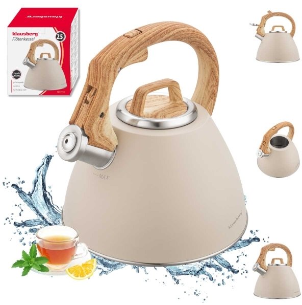 Klausberg CZAJNIK STALOWY Z GWIZDKIEM 2,5L KB-7954