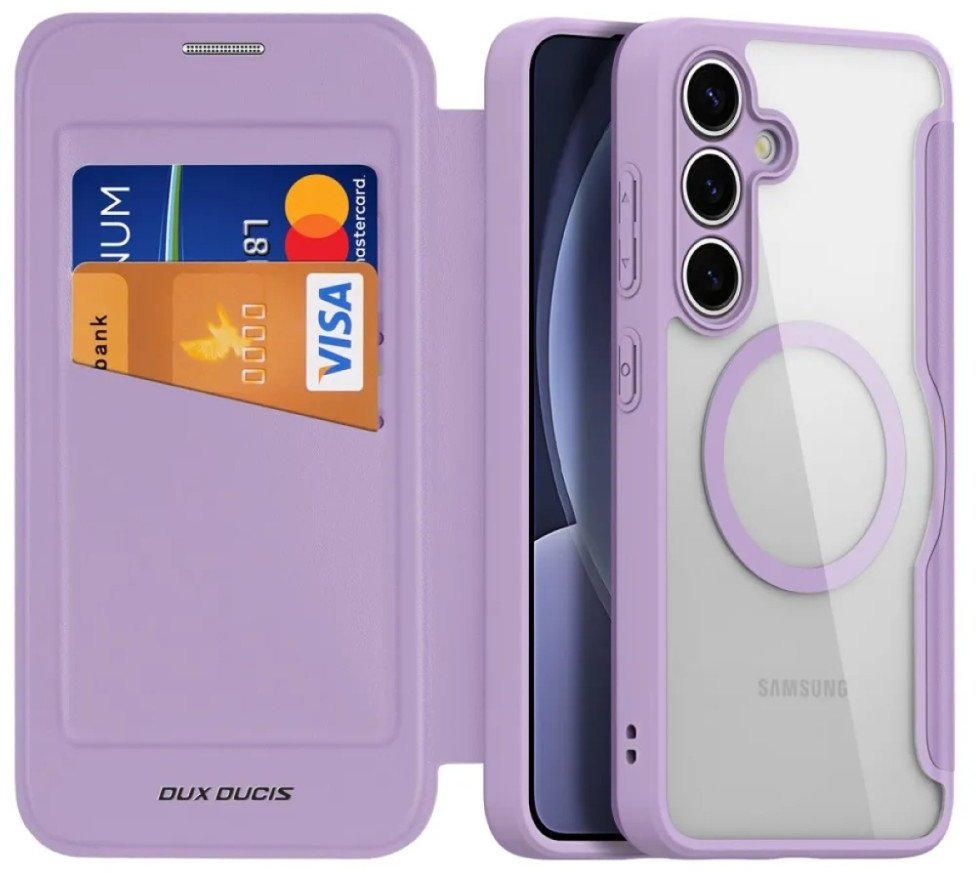 Etui Dux Ducis Skin X Pro Magsafe do Samsung Galaxy S25, przezroczysto-fioletowe