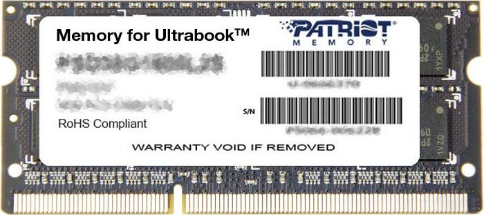 Pamięć do laptopa Patriot Signature, SODIMM, DDR3L, 8 GB, 1600 MHz, CL11 (PSD38G1600L2S)