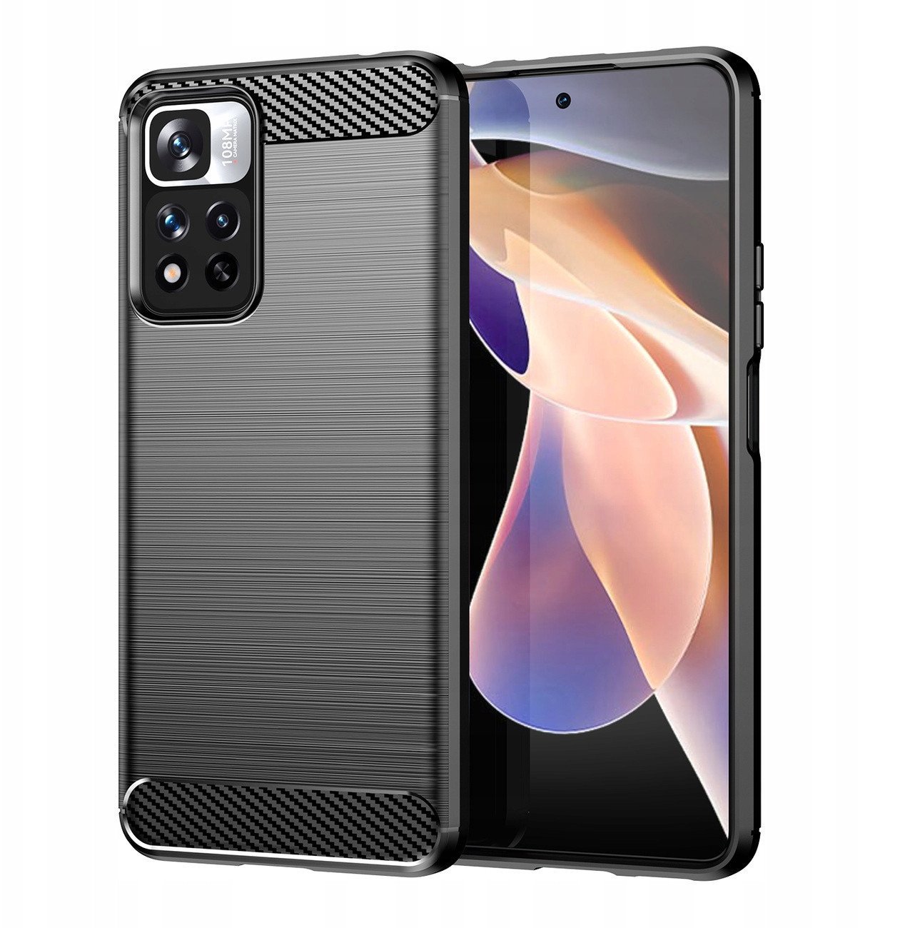 Carbon Case elastyczne etui pokrowiec Xiaomi Redmi Note 11 Pro+ 5G (China) / 11 Pro 5G (China) / Mi11i HyperCharge / Poco X4 NFC czarny