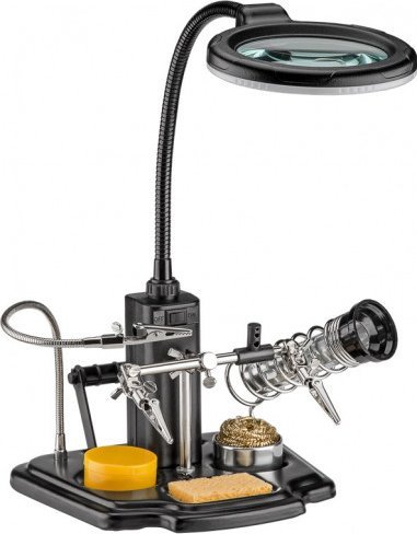 Triton Przyrząd lutowniczy z lampką LED i klipsem krokodylkowym na gęsiej szyi