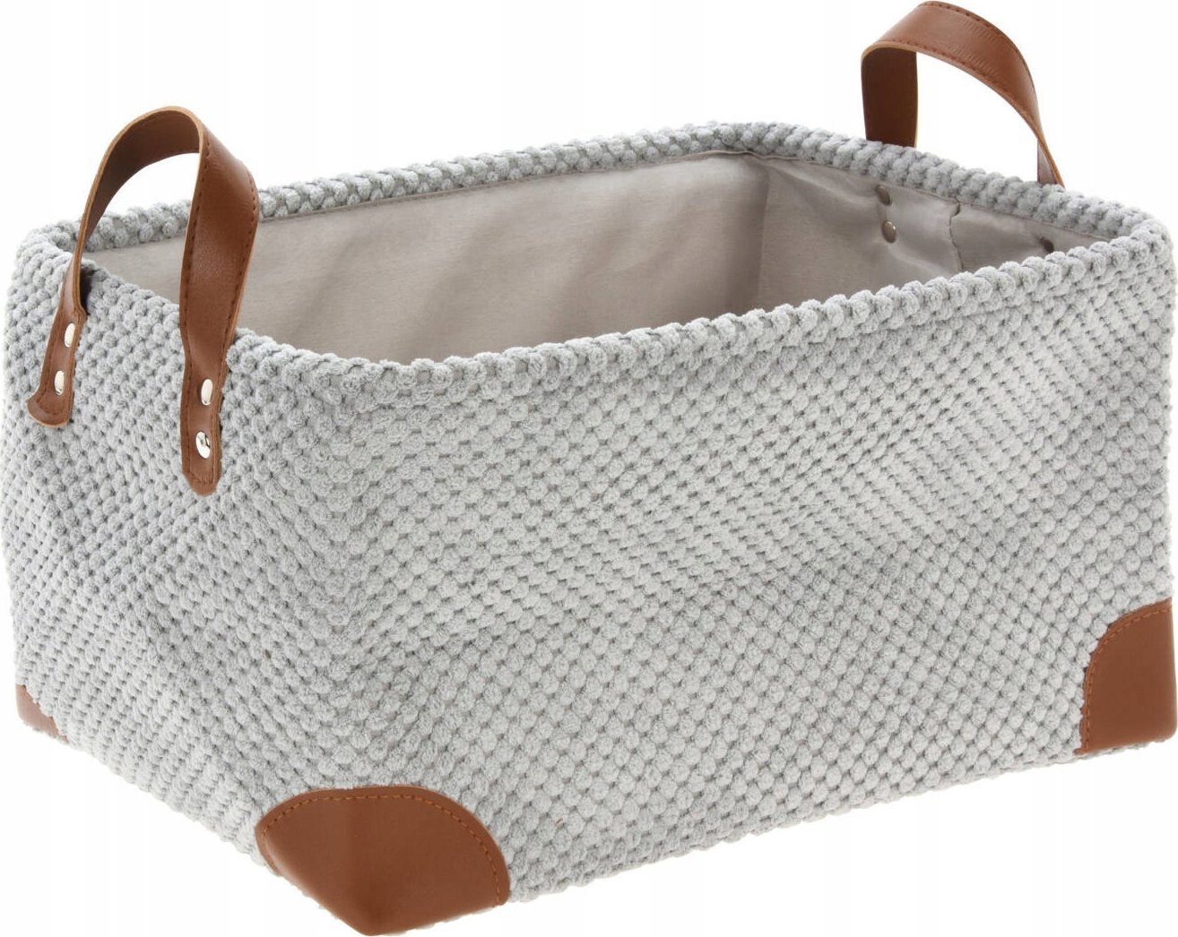 Home Styling Collection Koszyk do przechowywania, sztruks z uchwytami, 36 x 26 x 19 cm